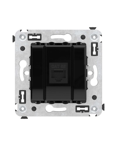 Розетка RJ-45 в стену, кат.5E, Avanti, одинарная, черный квадрат (4402663). Розетка компьютерная. ДКС в Благовещенске