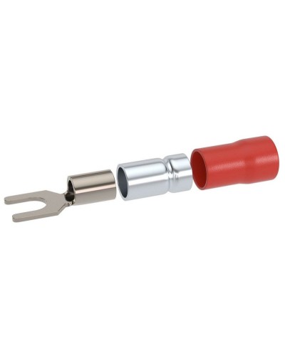Наконечник вилочный НВИ 0,25-1,5 М6 (D6,4мм) (100 шт) (2A16P-DS-PVC). Наконечник вилочный с изолированным фланцем ПВХ, двойная гильза. ДКС в Благовещенске