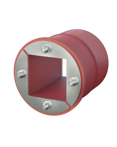 Проходка круглая, нержавеющая, D150х70 мм с проемом 90х90 мм (DXF3125): Проходка круглая, нержавеющая, с проёмом в Благовещенске