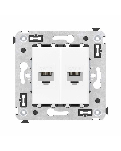 Розетка RJ-45 в стену, кат.6E, Avanti, двойная, белое облако (4400694). Розетка компьютерная. ДКС в Благовещенске