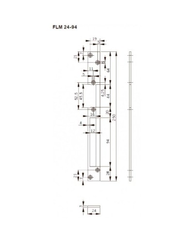 FLH24-94. Запорная планка длинная. dormakaba в Благовещенске