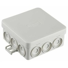 Коробка JBL085 85х85х38, 12 вых., 4P (0,15...6мм²) серая (43755HF-GR). Коробка монтажная, огнестойкая, без галогена. Экопласт
