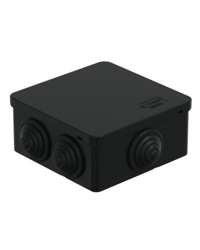 Коробка JBS101 100х100х55, 6 вых., IP55, черная (44037BL-1). Коробка монтажная. Экопласт в Благовещенске