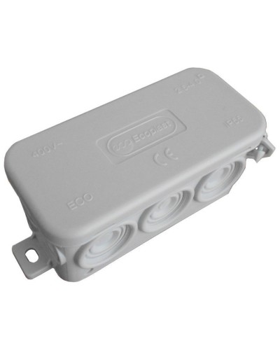 Коробка JBL090 90х42х40, 10вых., 4P (0,15…2,5мм²) серая (43154HF-GR). Коробка монтажная, огнестойкая, без галогена. Экопласт в Благовещенске