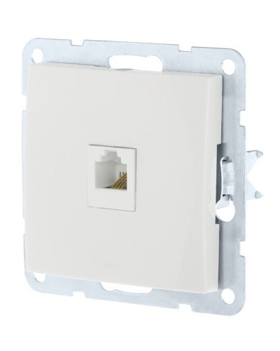 Розетка RJ-45 кат. 5е с накладкой, белый LK60 (866104-1). Розетка компьютерная. Экопласт в Благовещенске
