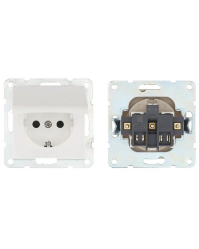 Розетка с з/к, шторками и крышкой, белый LK60 (863404-1). Розетка. Экопласт в Благовещенске