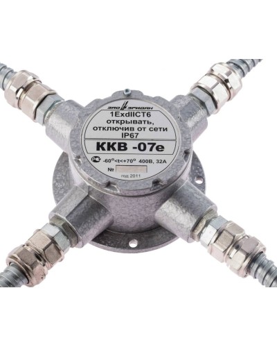 ККВ-07е-Ех-А-Р1-К-БК1, ШТ1/2+ШТ1/2+ШТ1/2+ШТ1/2. Коробка коммутационная взрывозащищенная крестообразная. Эридан в Благовещенске
