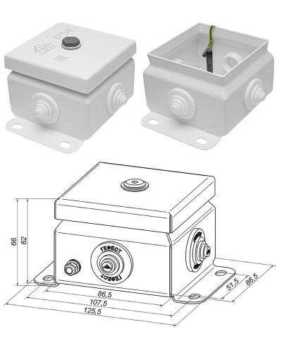 КМ IP55-0808 (без DIN рейки). Коробка монтажная электротехническая. Гефест в Благовещенске