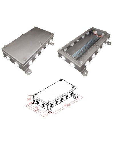 КМ IP55-1530, 14 вводов, нержавейка. Коробка монтажная электротехническая. Гефест в Благовещенске
