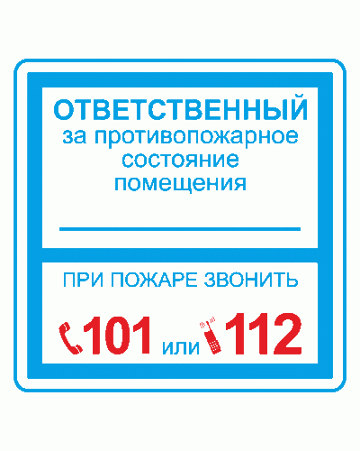 Плёнка (В 02) ответственный за противопожарное состояние (200х200). Пленка. Прочие российские в Благовещенске
