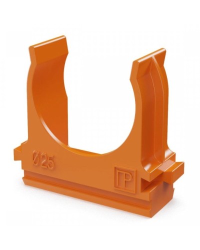 Крепёж-клипса для труб АБС-пластик оранжевая D25 (100 шт) (PR13.0065). Крепление для труб ПВХ. Промрукав в Благовещенске
