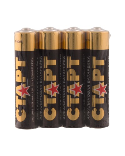 СТАРТ LR03-SH4-BOX (1,5 В, AAA, LR03), упак. 4 шт.. Алкалиновые батарейки. СТАРТ в Благовещенске