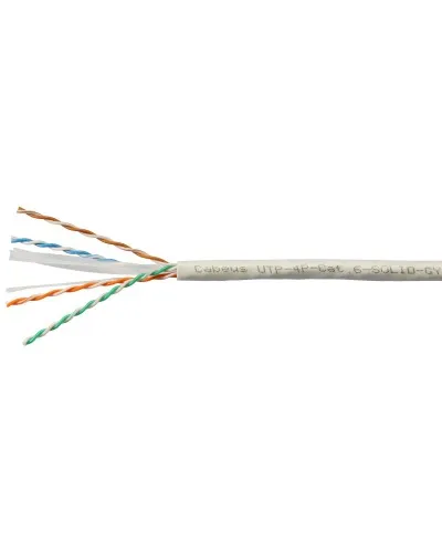 UTP-4P-Cat.6-SOLID-LSZH-GY-100 (11108c-5). Кабель «витая пара» (LAN) для структурированных систем связи. CABEUS в Благовещенске