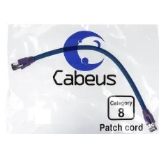 PC-SSTP-RJ45-Cat.8-1m-LSZH (9701c), серый. Патч-корд медный. CABEUS