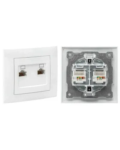 Валенсия розетка комп RJ-45 2-местная (EWK02-035-10). Розетка комп RJ-45 2-местная. EKF в Благовещенске