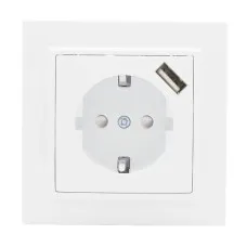 Минск Розетка 1-местная СП с/з 16А (ERR16-028-100-USB). Розетка 1-местная СП с/з 16А. EKF