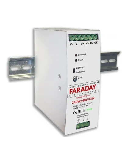 240W/48V/DIN. Блок питания. FARADAY в Благовещенске