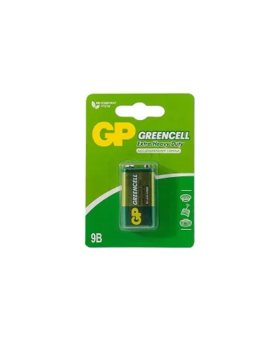 GP GreenCell 9V Крона (GP 1604GLF-2CR1), БЛИСТЕР. Солевая батарейка. GP Batteries в Благовещенске
