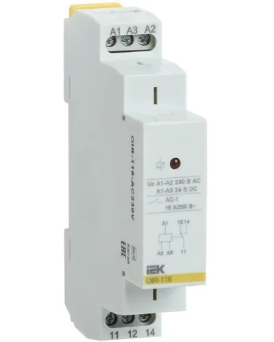 Реле промежуточное модульное OIR 1 контакт 16А 230В AC (OIR-116-AC230V). Реле промежуточное модульное. IEK в Благовещенске