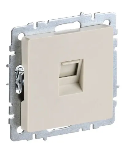 Розетка RJ45 РК10-БрКр кат.5E бежевый BRITE (BR-K10-1-K10). Розетка компьютерная. IEK в Благовещенске