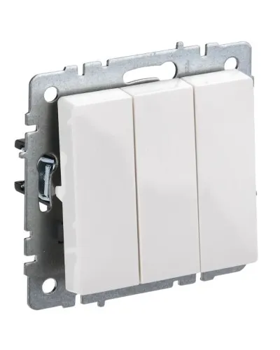 Выключатель 3-клавишный ВС10-3-0-БрБ белый BRITE (BR-V30-0-10-K01). Выключатель. IEK в Благовещенске