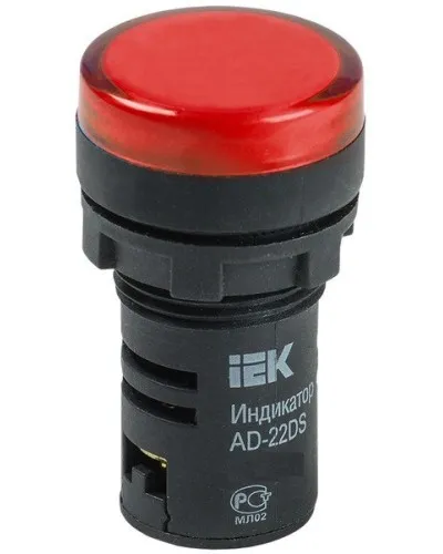Лампа AD22DS (LED) матрица D22мм красный 12В AC/DC (BLS10-ADDS-012-K04). Светосигнальный индикатор. IEK в Благовещенске