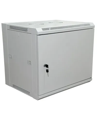 Шкаф телекоммуникационный 19 настенный 6U 600×450×370 мм (ШxГxВ) - передняя дверь металл, боковые стенки съемные (разобранный), RAL 7035 (04-2210). Шкаф телекоммуникационный 19 настенный 6U. Rexant в Благовещенске
