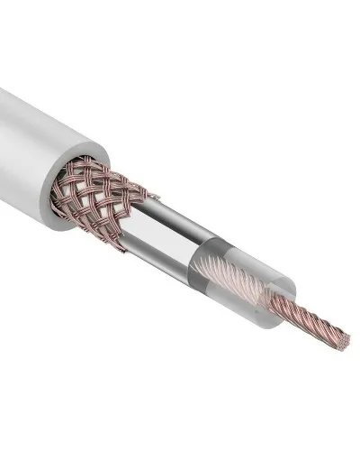 RG-58 A/U, 50 Ом, Cu/Al/Cu, 64%, 100 м, белый (01-2001). Кабель коаксиальный радиочастотный. Rexant в Благовещенске