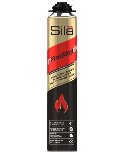 Пена огнестойкая Sila Pro B1 Firestop 65, 850 мл: Пена монтажная профессиональная в Благовещенске