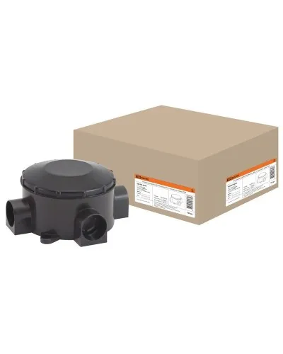 Распаячная коробка ОП D80х35мм, IP42, 3-х рожковая, черная TDM (SQ1401-4044). Распаячная коробка ОП. TDM ЕLECTRIC в Благовещенске