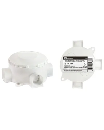 Распаячная коробка ОП D80х35мм, IP42, 3-х рожковая, белая TDM (SQ1401-4014). Распаячная коробка ОП. TDM ЕLECTRIC в Благовещенске