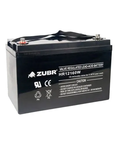 ZUBR HR 12160W (12V, 45Ah). Аккумулятор герметичный свинцово-кислотный. ZUBR в Благовещенске