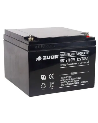 ZUBR HR 12100W (12V, 28Ah). Аккумулятор герметичный свинцово-кислотный. ZUBR в Благовещенске