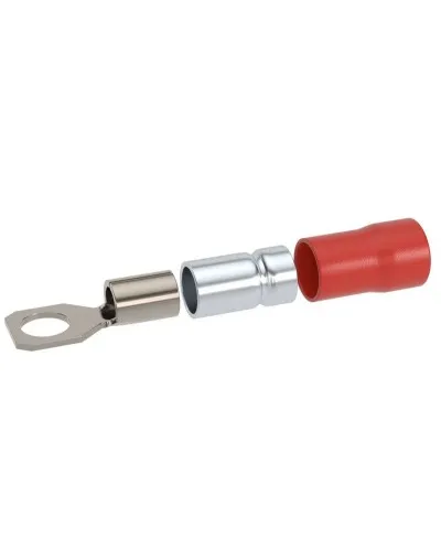 Наконечник НКИ 0,25-1,5 М5 (D5,3мм) с отверстием под винт (100 шт) (2A5P-DS-PVC). Наконечник с отверстием под винт и изолированным фланцем ПВХ, двойная гильза. ДКС в Благовещенске