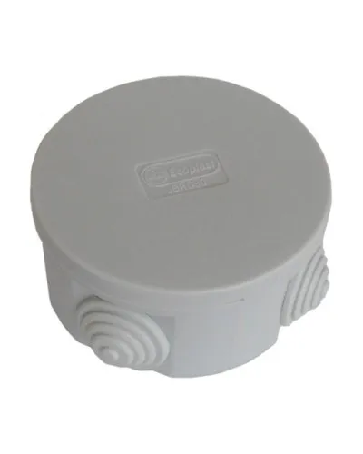Коробка JBR080 D=80х40, 4 вых. IP44, серая (44005HF). Коробка монтажная, без галогена. Экопласт в Благовещенске