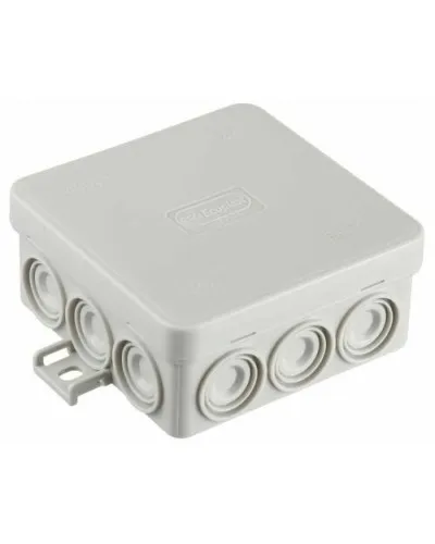 Коробка JBL085 85х85х38, 12 вых., 6P (0,15-4мм²) серая (43655HF-GR). Коробка монтажная, огнестойкая, без галогена. Экопласт в Благовещенске