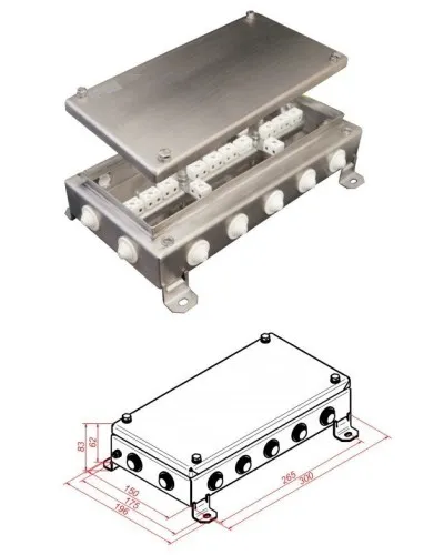 КМ-О (28к)-IP55-1530, 14 вводов, нержавейка: Коробка монтажная огнестойкая в Благовещенске